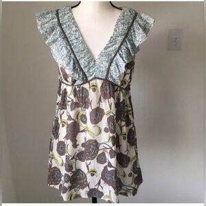 Anthropologie FEI Wallflower Walk Tunic Top, Size 6